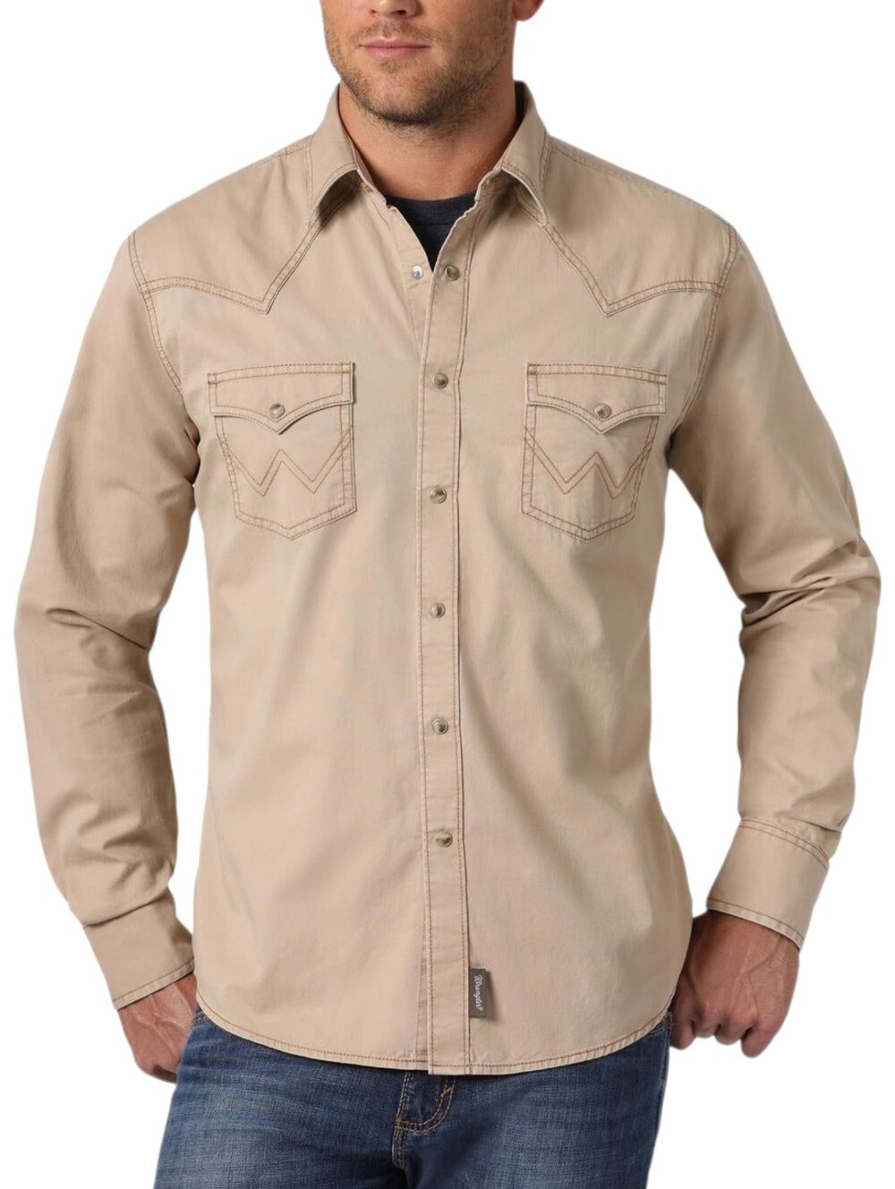 Wrangler Retro Premium Long Sleeve Mens Medium Tan